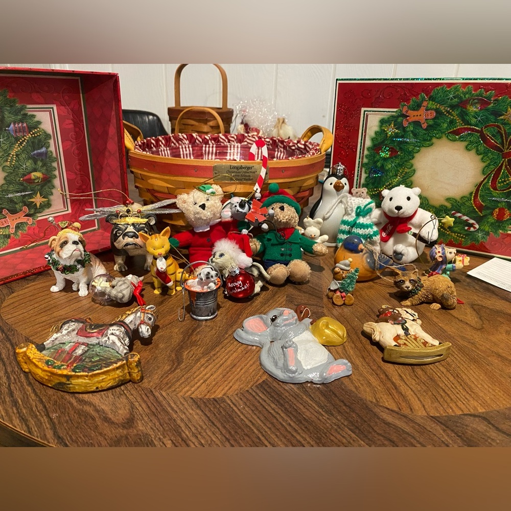 Lot of animal themed ornaments